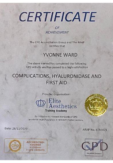 Elite Aesthetics Certificate